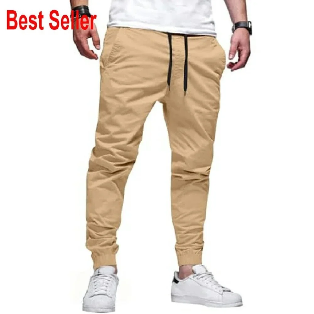 Men's Lightweight Joggers Tapered Fit Casual Athletic Sweatpants Elastic Waist